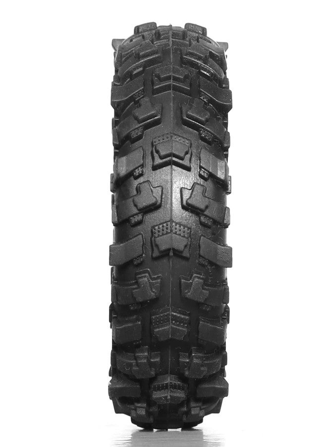 Dantenron 1.0 RC Rubber Crawler Tires With Foam Insert All Terrain 1/24 1/18 Rock Mud Wheel Tyres For 1:18 1:24 Crawler Car Axial SCX24 FMS AX24 FCX18 FCX24 TRX4M 1.0" Beadlock Hubs 4PCS - Image 4
